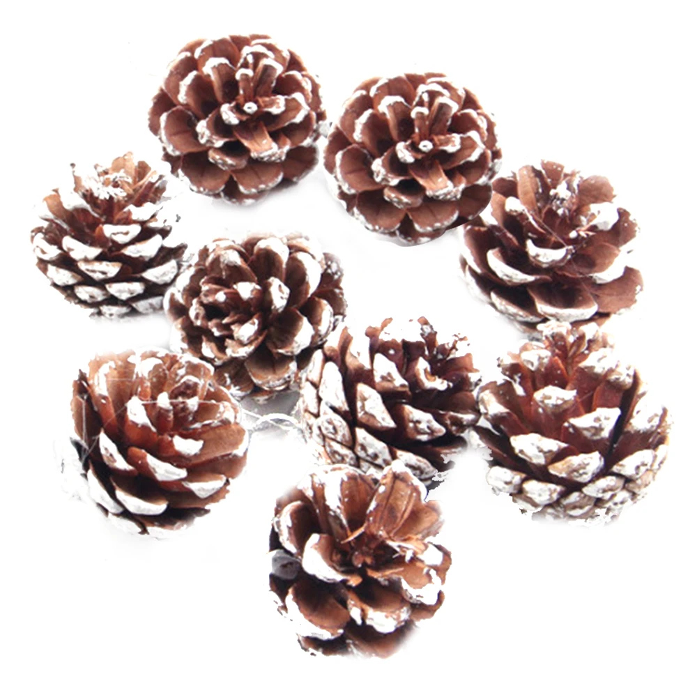 9 шт./компл. Рождественская елка орнамент Висячие шары сосновые орехи Pinecone Новогоднее украшение для дома партии поставки