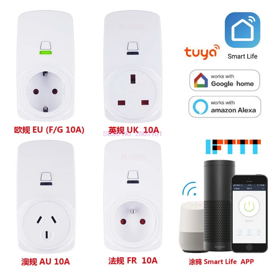 10 шт. AU/FR/штепсельная вилка европейского стандарта умный Wi Fi разъем светодиодный