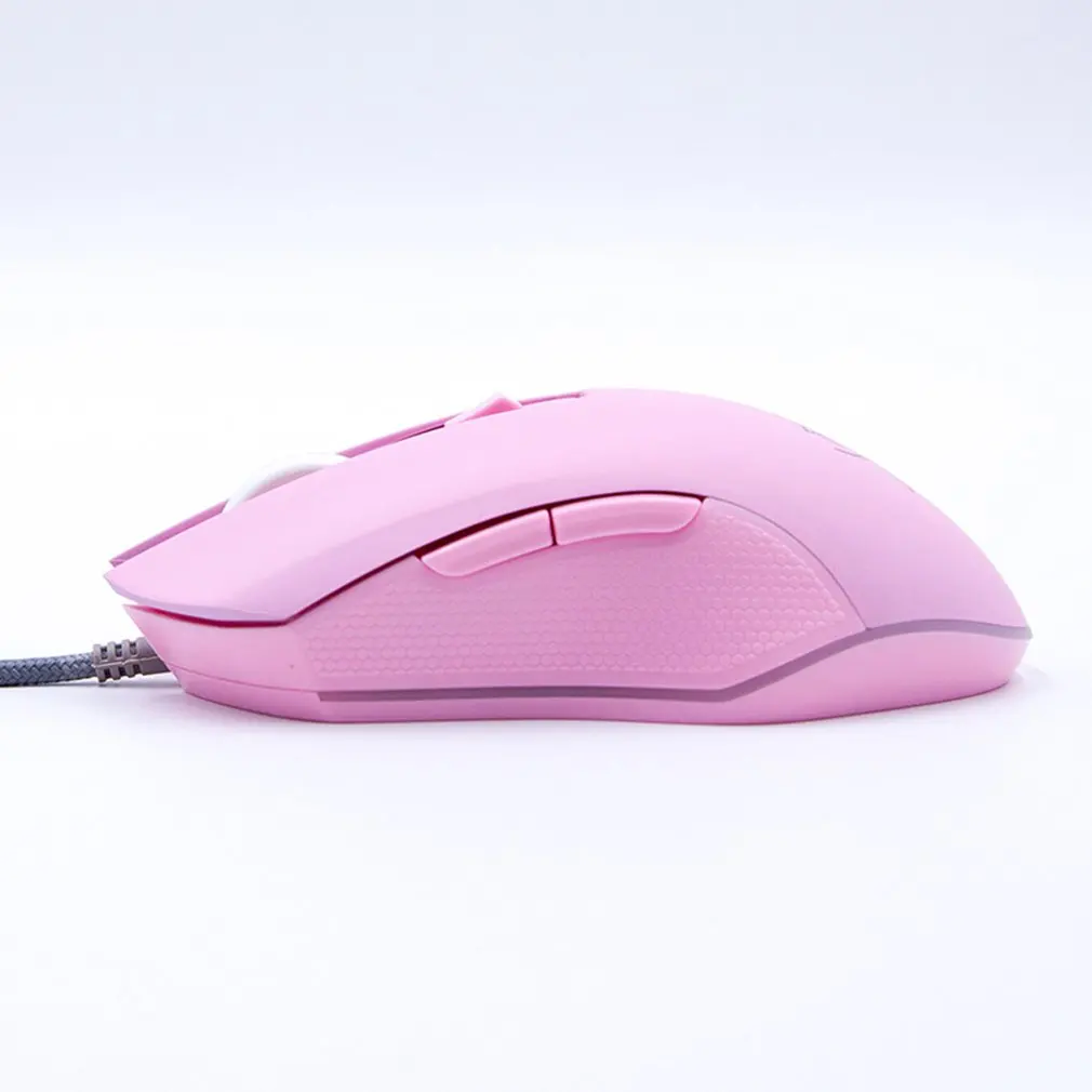 Фотоэлектрическая Проводная игровая мышь Esports Lighting mouse, розовая, для офиса, дома, компьютера, периферийные аксессуары