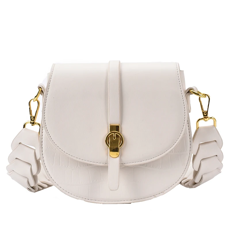 

Stone Pattern Flip Women Saddle Crossbody Bags 2021 Summer Leather Woman Designer Handbag Ladies Fashion Shoulder Messenger Bag