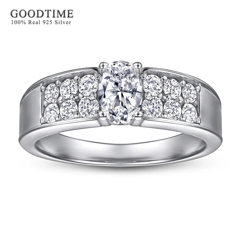 

Luxury Woman Ring 100% 925 Sterling Silver Rhinestone Wedding Bride Ring Zircon Jewelry Accessories Anniversary Gift