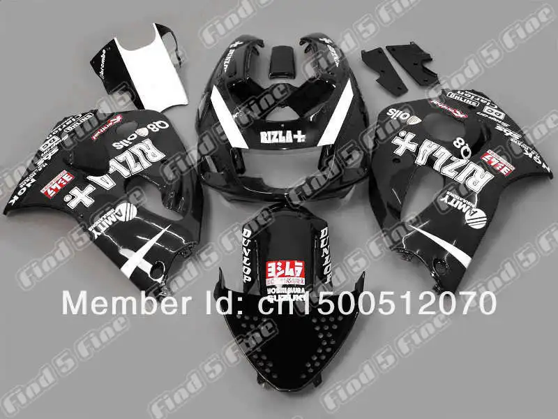 

black white body for GSXR600 GSXR750 96 97 98 99 00 GSX-R600 GSX-R750 96-00 GSXR 600 750 1996 1997 1998 1999 2000 ABS body kit