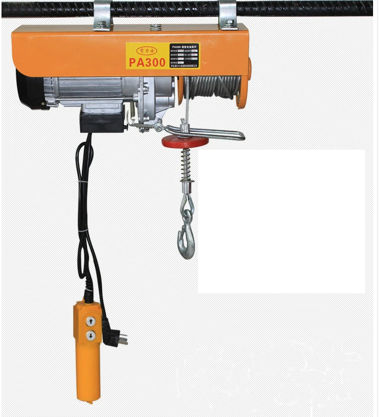 PA400 Mini Electric Hoist Crane Portable 200-400kg 12M Small Home Crane Renovation Crane 110V/220V 950W 12m/min Hot Sale