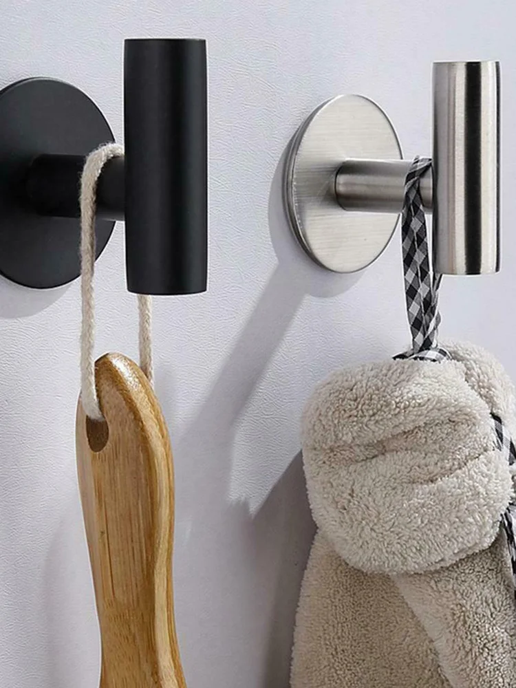 

Wall Hook Self Adhesive Home Towel Rack Bathroom Kitchen Stainless Steel Coat Hat Hook Rustproof Hook Hanger