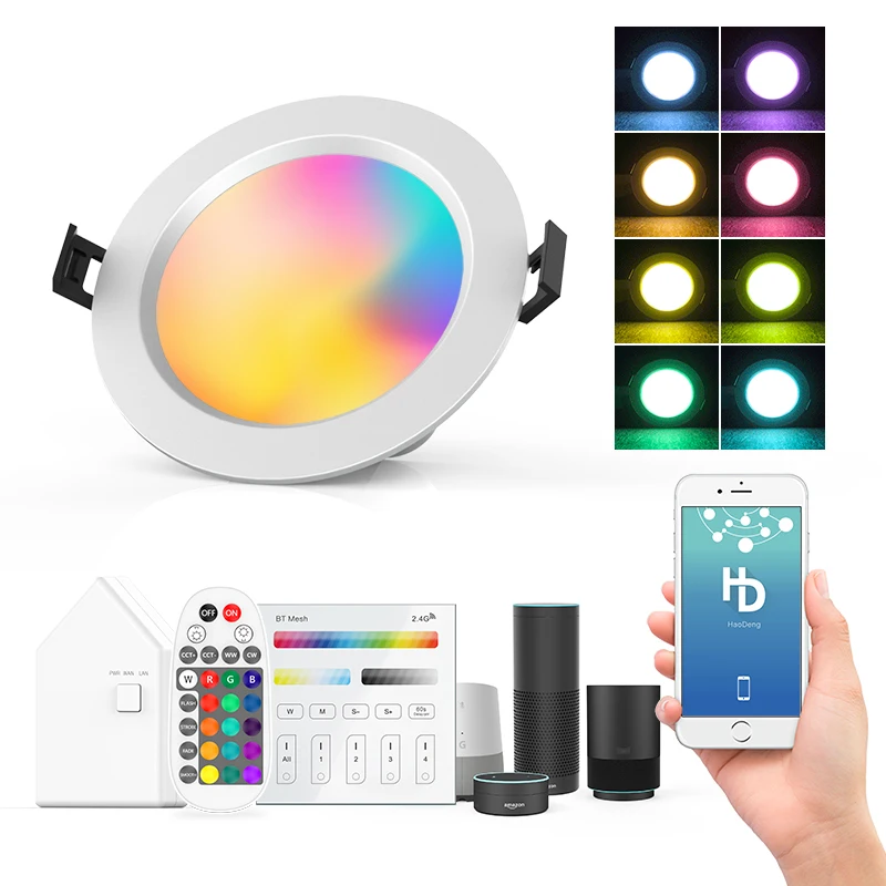Светодиодный точечный светильник 9 Вт RGB + CW BLE Mesh WIFI Bluetooth или Zigbee|Прожекторы| |