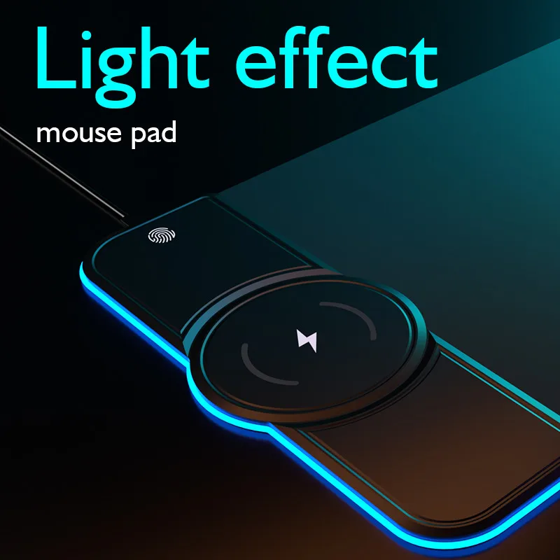 for qi 10w wireless charging mobile phone charger rgb luminous mouse pad led light gaming mousepad desktop pc laptop plate mat free global shipping