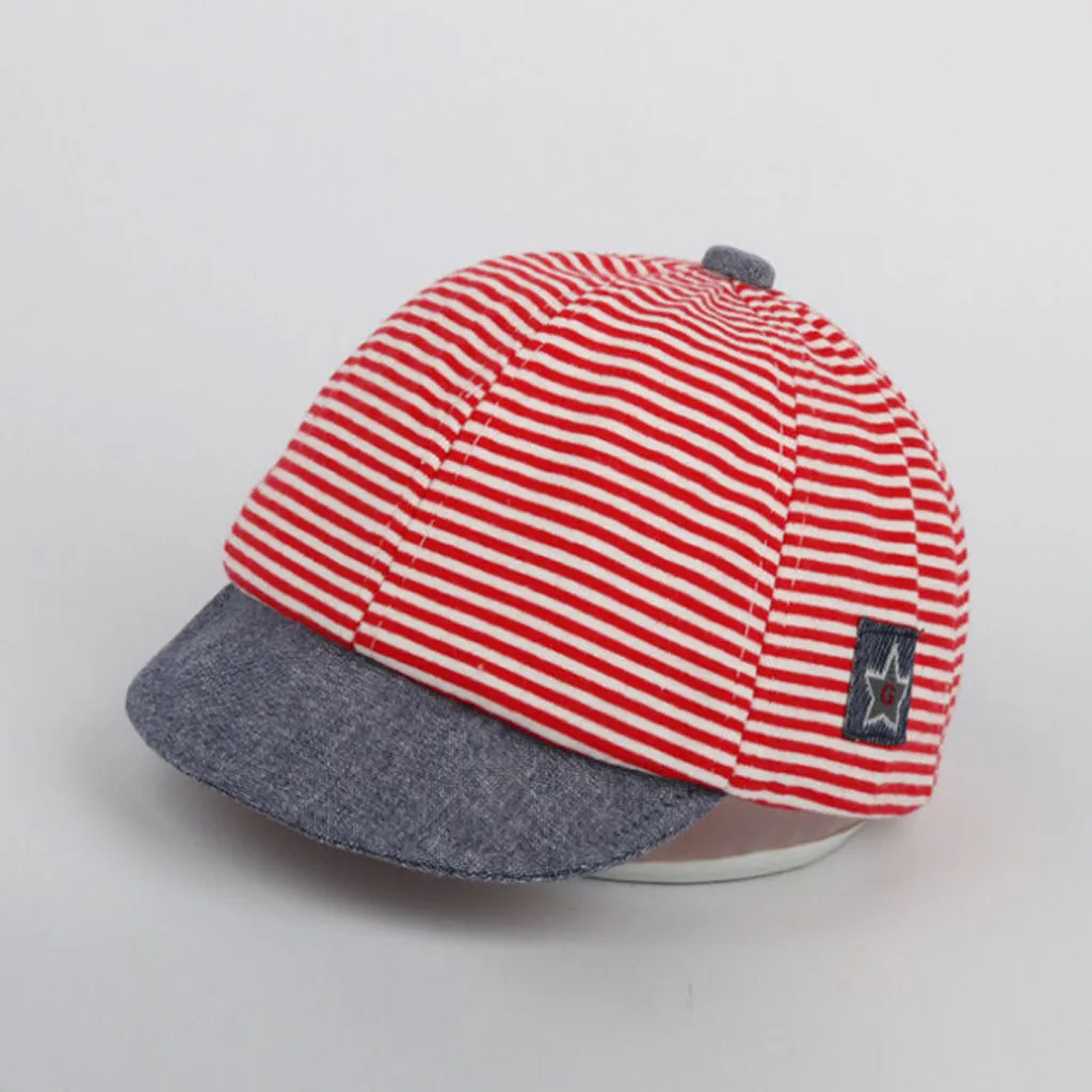 Kawaii Baby Baseball Caps Infant Boy Girl Stripe Beret Luxury Summer Newborn Hats Sun Bonnet Bebes Muts | Детская одежда и обувь