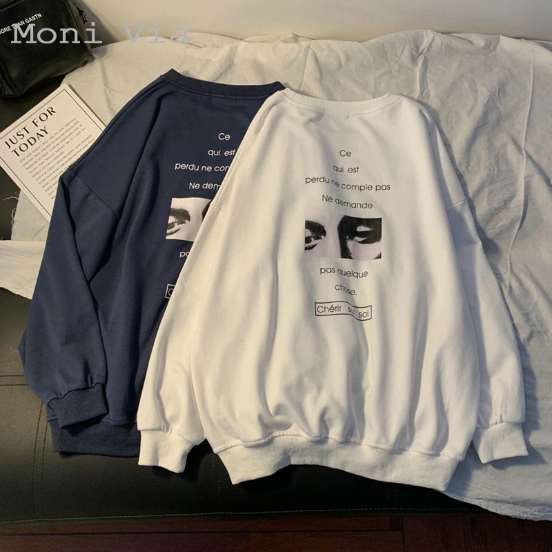 

2021 New Short and Long Sleeved T-shirt Sweater Men's Tide Brand Trend Printing Hoodless Sweater Loose Round Neck Male's Blouse