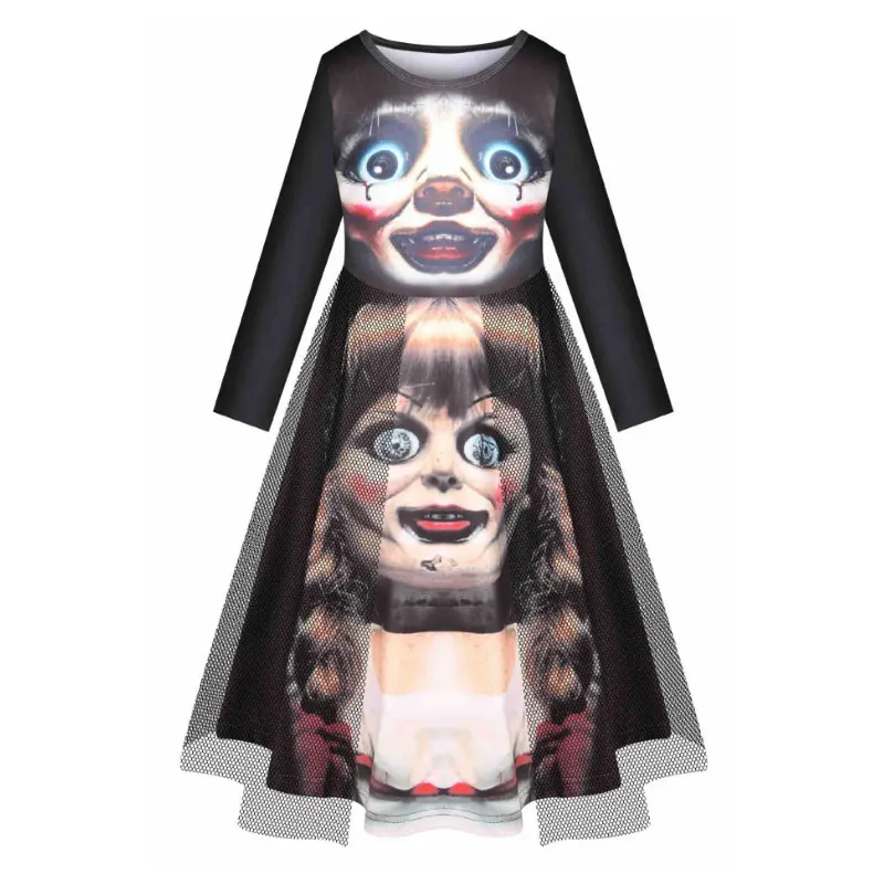 

Новинка 2020, платье для женщин, дьявол, вечерние Плей-вечеринка, призрак, Annabel костюмы, Хэллоуин, страшный костюм для девочки, одежда, платья ве...