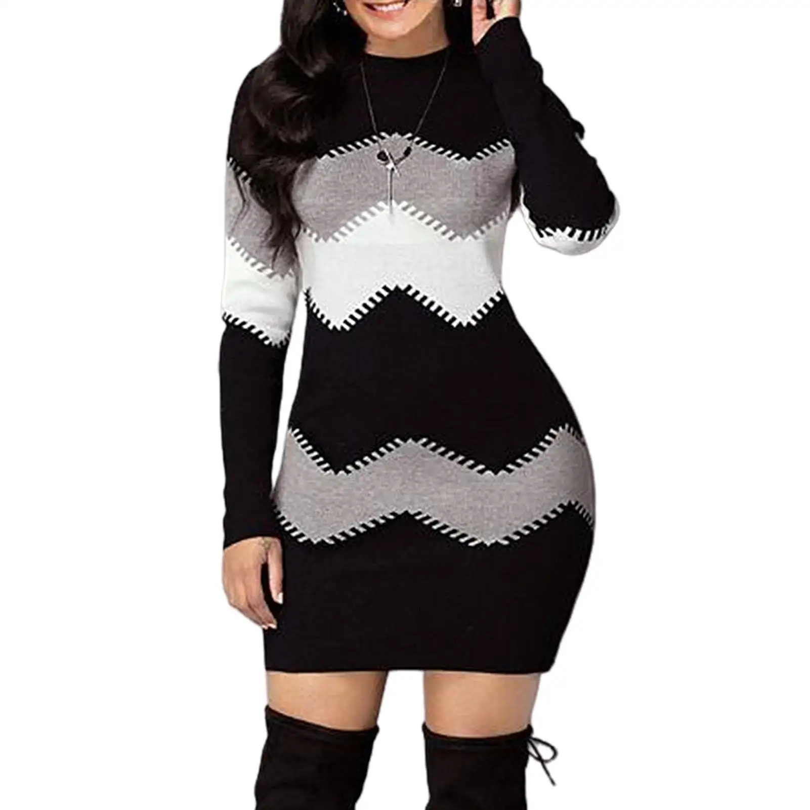 

New Autumn Winter Sweater Dress Women Fashion Hollow Out Knitted Dress Multi Colors Twist Pattern Bodycon Dress 2020 New