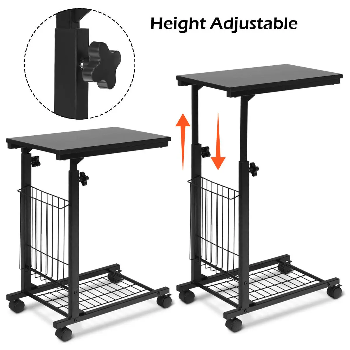 

Removable Coffee Table Multifunction Adjustable Computer Desk Table Living Room Bedside Table Corner Sofa Side Tables With Wheel