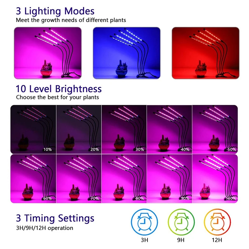 Grow Lights завод огни для комнатных растений 80 ваттов 40 светодиодный ламп