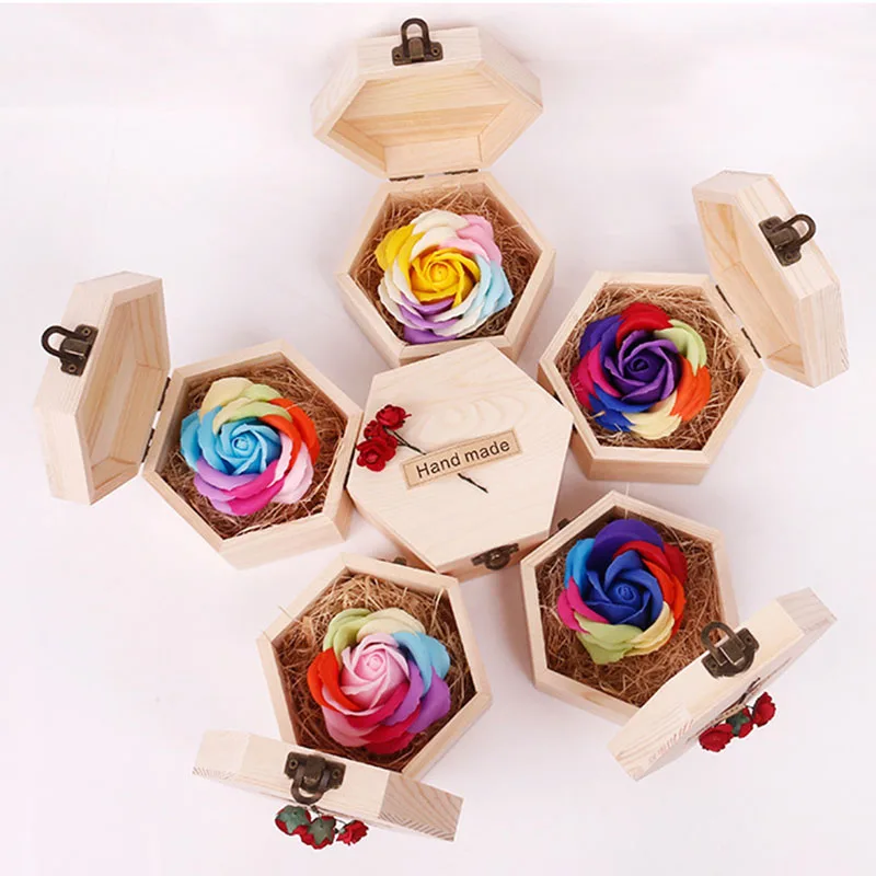 

Мыло цветок Деревянная Коробка для мыла цветок Роза Маленькая деревянная коробка подарок деревянный чехол для мыла день Святого Валентина ...