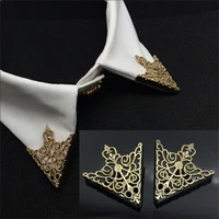 vintage fashion triangle shirt collar pin for men and women hollowed out crown brooch corner emblem jewelry accessories