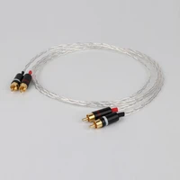 pair hi end 3ag occ silver plated rca cable rca to rca interconnect cable hifi audio rca gold plated connector plug
