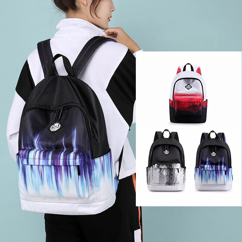 "Модные школьные ранцы унисекс, дизайнерский цветной нейлоновый ранец контрастных цветов, женские легкие студенческие рюкзаки"