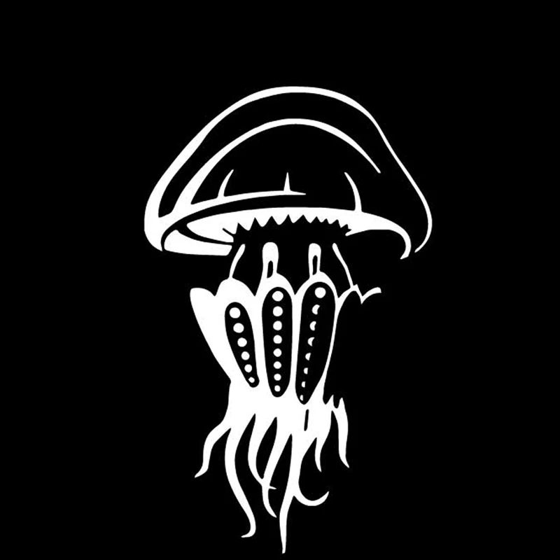 Автомобильные наклейки Медуза Творческие PVC декали Декор бампера Аксессуары, водонепроницаемые, солнцезащитные, черные/белые, 17 см * 10 см.