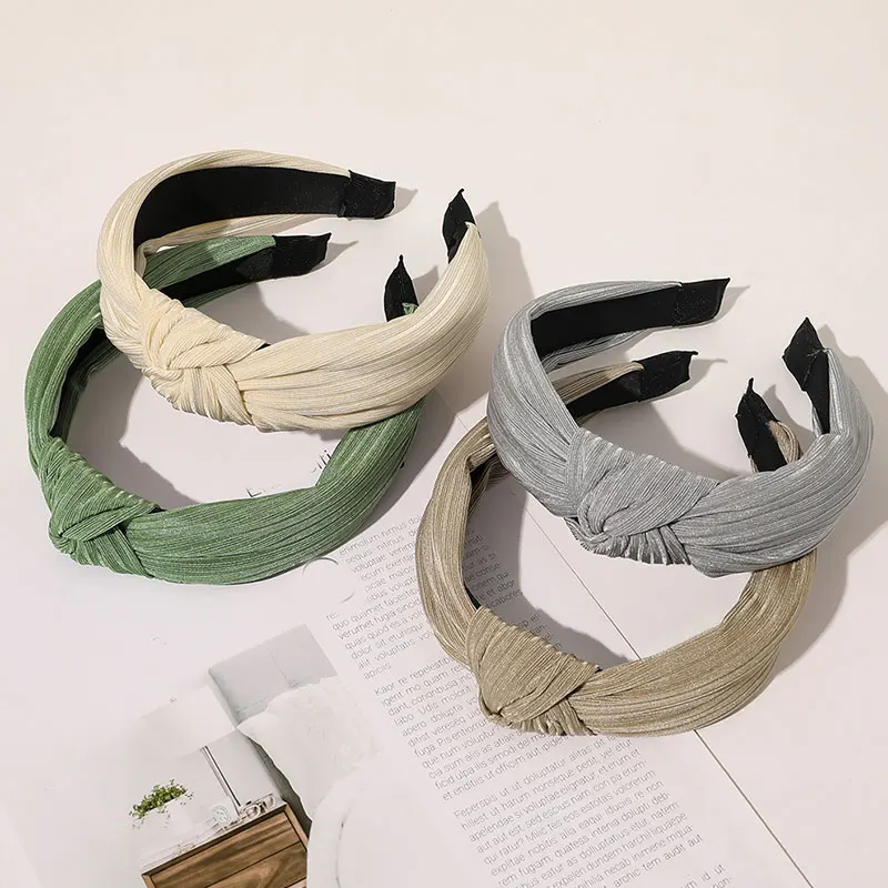 

Knotted Hairbands Solid Color Head Hoop Striped Cross Headband Striped Cross Headband Wide Brimmed Hair Hoop Simple Style
