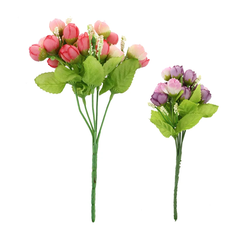 

1 Bunch Fake Rose Artificial Flower Bouquet Home Office Decor