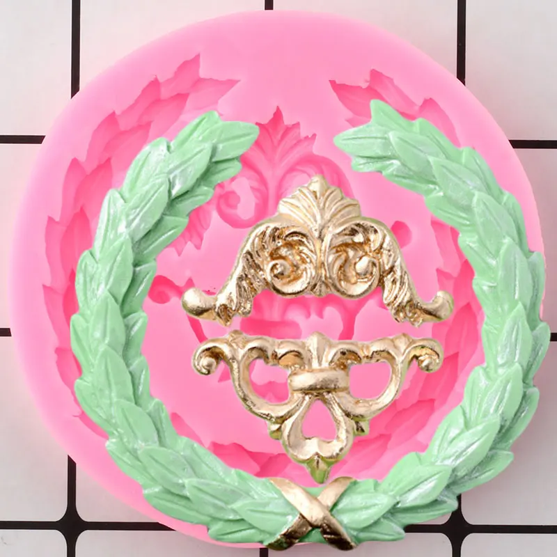 Силиконовая форма для цветов венков Листьев рельефная рамка Топпер кексов