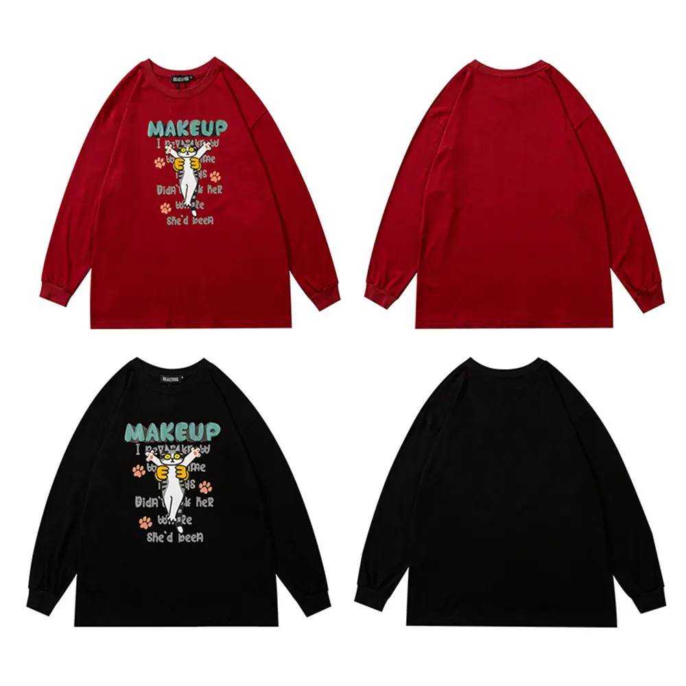 

Autumn Tops Men's T-shirt Anime Girl Printed Hip Hop Oversized Streetwear Harajuku Full Sleeve T Shirt Cotton Tops Men Clothing