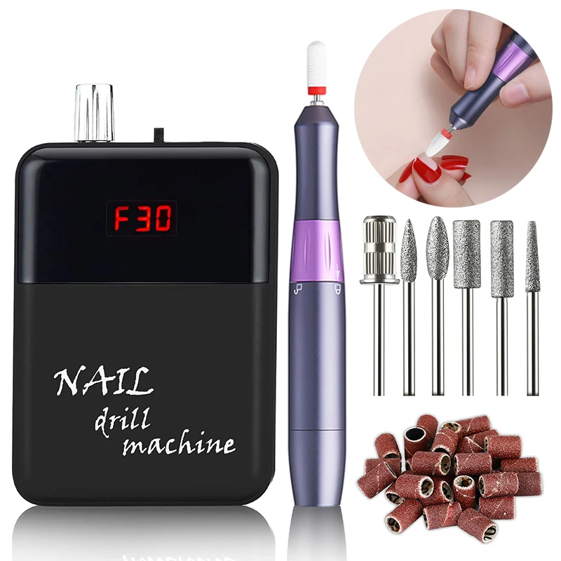 

Nail Drill Machine Rechargeable Nail File Set For Manicure Professional Electric Manicure Drill Nail Polisher With LCD Display