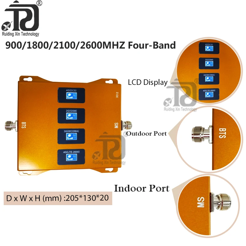 

NEW!!! Signal Repeater GSM 900 1800 2100 2600mhz Four-Band 2G 3G 4G Signal Booster Mobile Cellular Amplifier FDD DCS WCDMA LTE