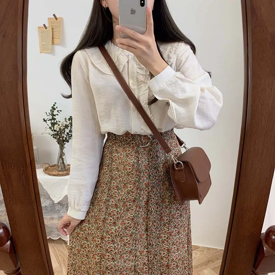 

New Spring Vintage Cotton Shirt Female Oversize Womens Long Sleeve Girls Blouse Summer Plus Size Women Blouses Femme Blusas