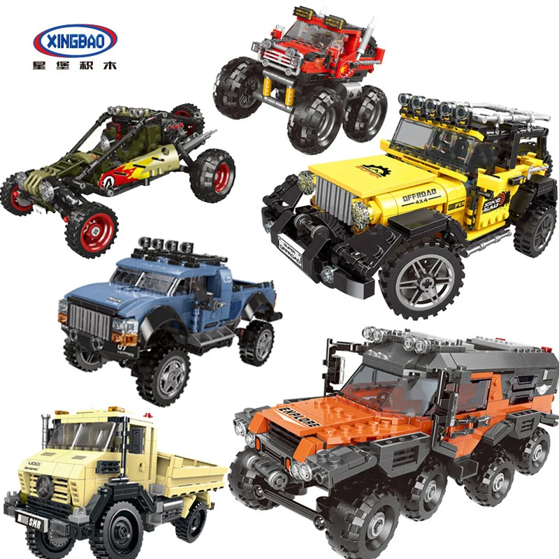 XingBao городской монстр грузовик пикап наборы модели блоков конструктор