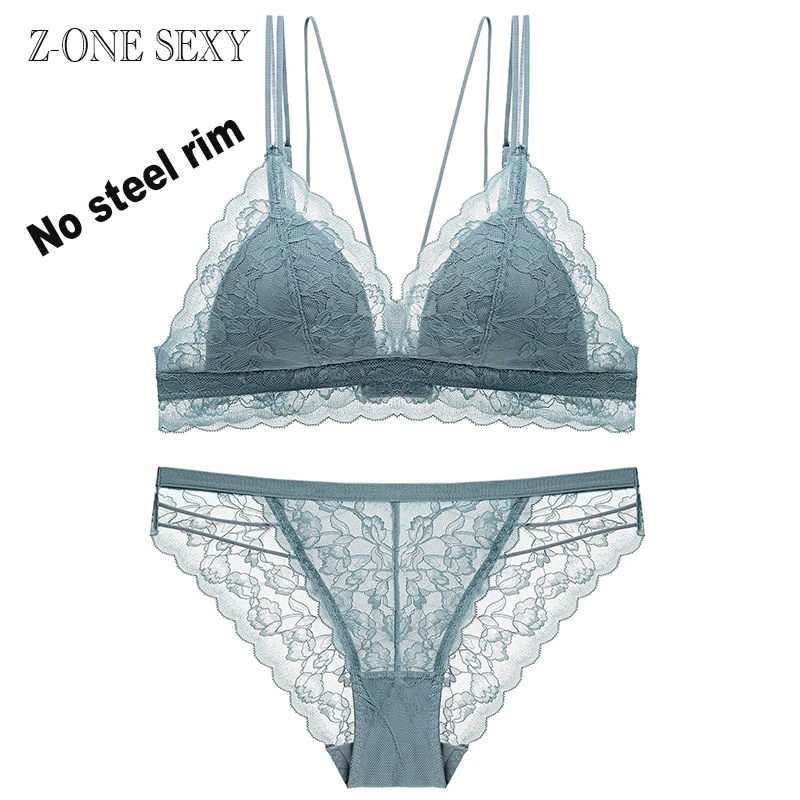 

Women's underwear new sexy lace underwear comfortable breathable thin bra set gathered no steel ring bra sexy lingerie