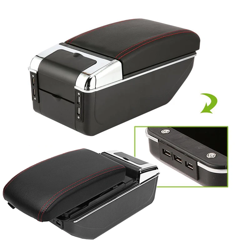 Подлокотник для Skoda Octavia A7 2015 2018 двухслойный центральный подлокотник с USB зарядкой