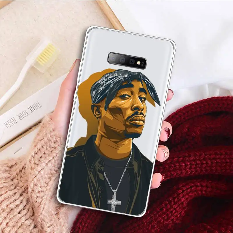 

Fashion rapper 2Pac singer Phone Case Transparent for samsung A 21s 71 S 8 9 20 note 10 20 ultra plus