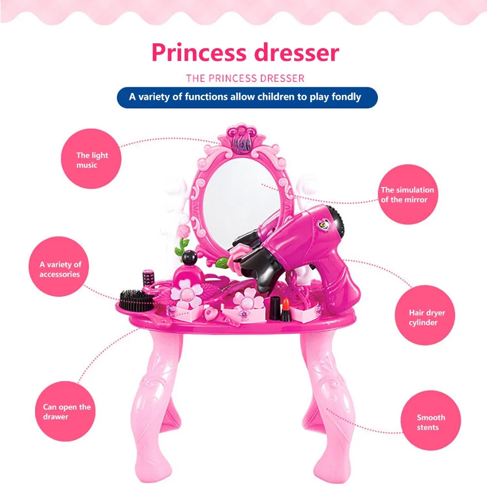 Мини Туалетный столик имитация Столик детский туалетный Макияж игрушка Красота