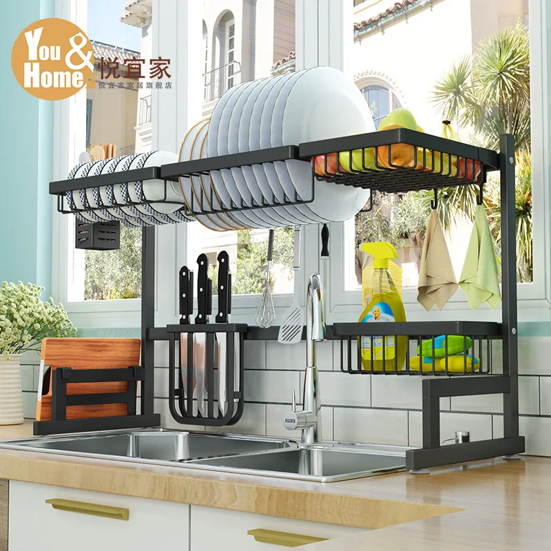 Черная Нержавеющая Сталь кухонная полка раковина слив сушильная чаша сушилка