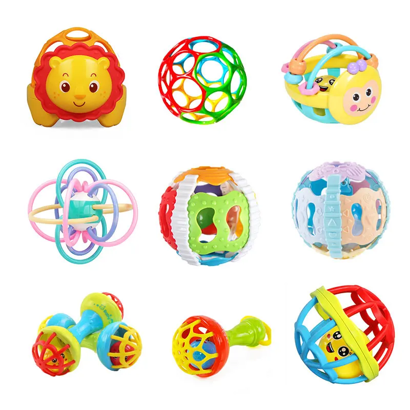 

Мягкий резиновый шарик детские погремушки мобильные смешные детские игрушки 0 12 месяцев десны Прорезыватель детская игрушка интеллект хва...