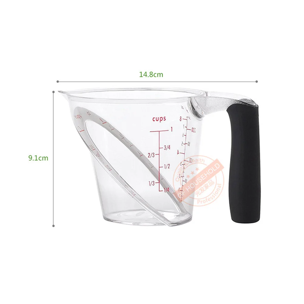 

High Quality Clear Plastic Measuring Cup Microwave Dishwasher Angled Cups Cup Measuring Device