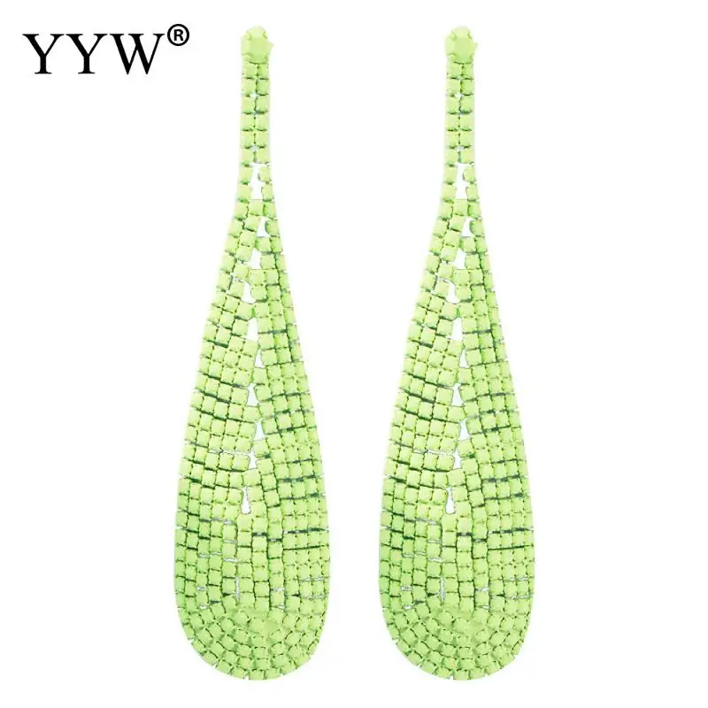 Зеленые/розовые Висячие висячие серьги женские длинные ювелирные изделия для