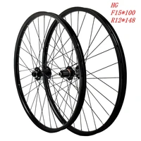 bicycle wheel mtb mountain bike disc brake wheelset six hole 27 5in29er hgxdxdr 12speed 32mm wide rim thru axle100 110 142 148