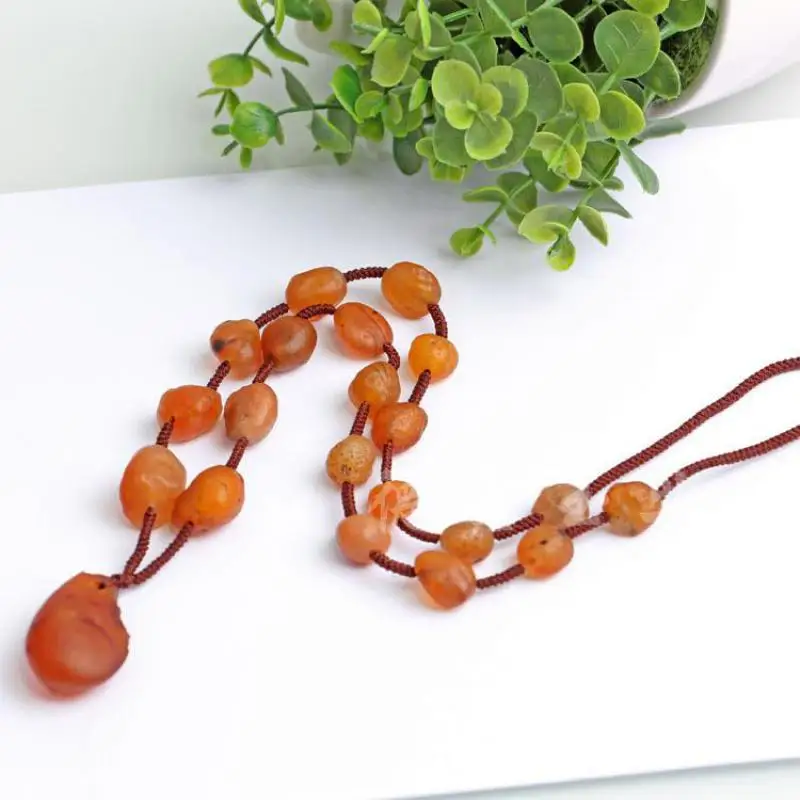 Этническая цепочка для свитера красочная нестандартная ониксовая шероховатая