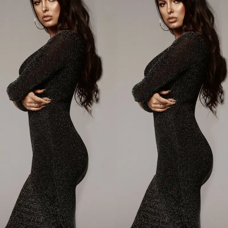 Женское облегающее платье-карандаш обтягивающее бархатное вечернее платье миди