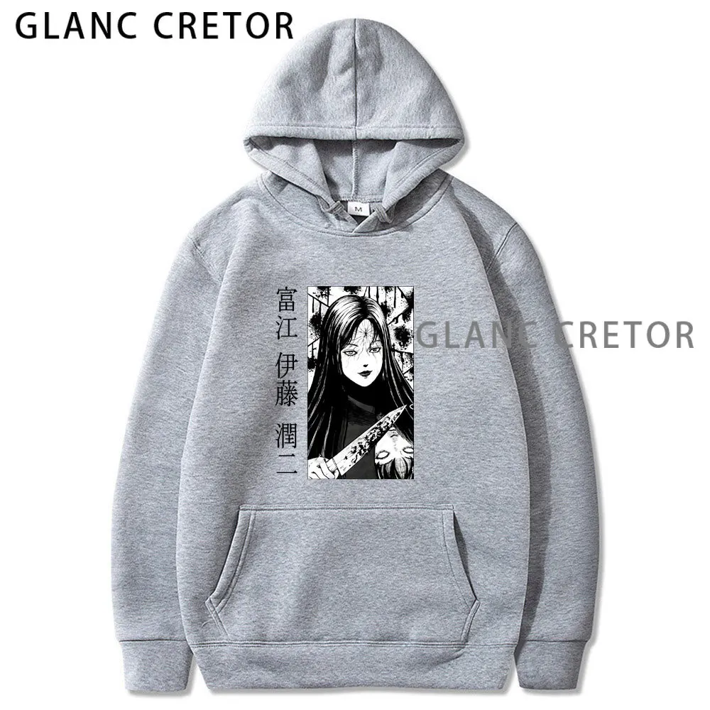

Hot Japanese Anime Junji Ito Hoodies Men Funny Junji Ito Graphic Streetwear Winter Warm Fashion Unisex Sweatshirts Male