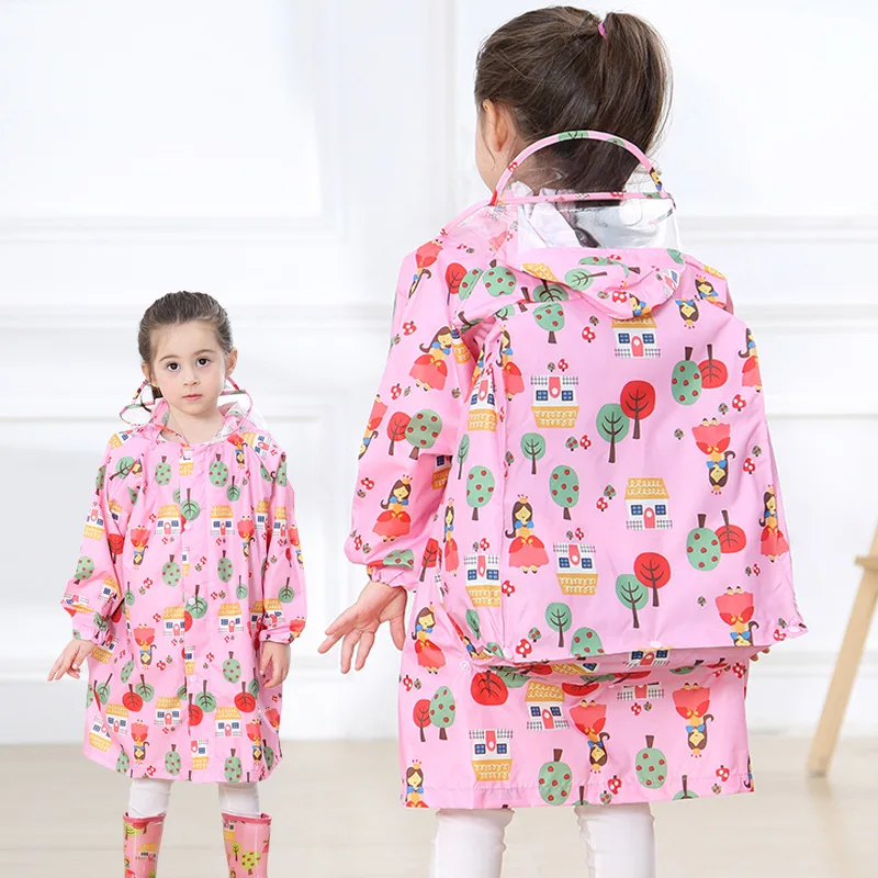 

Children's Raincoats Are Full of Pictures, Big Brim, Boys and Girls, Students, Babies, Ponchos with Schoolbags.