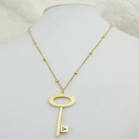 necklace jewelry stainless steel new goddess luxury golden color luxe fashion for women key hot sell