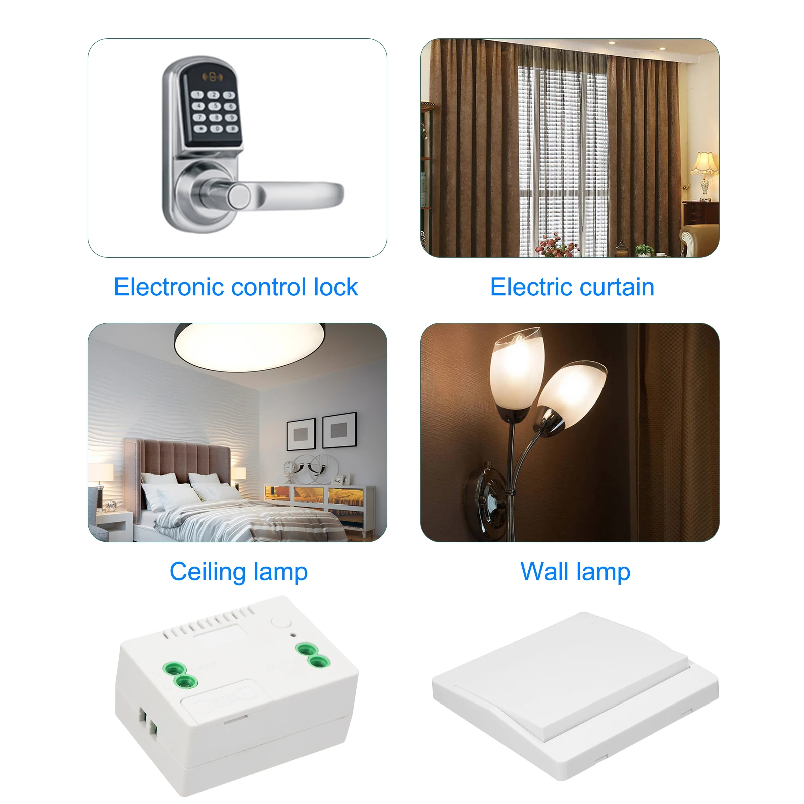 433HMz RF Wireless Remote Control Switch Module and Self-powered Push Button Wall Light Controller 1527 | Электроника