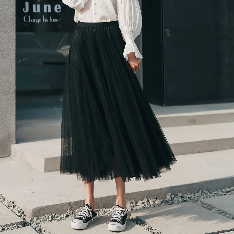 

Женская плиссированная юбка, розовая элегантная эластичная длинная юбка с высокой талией, Осень-зима, 2020