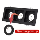 Высококачественный квадратный коммерческий светильник, встраиваемый светодиодный потолочный светильник с регулируемой рамкой MR16 GU10, светильник с креплением, светильник-держатель