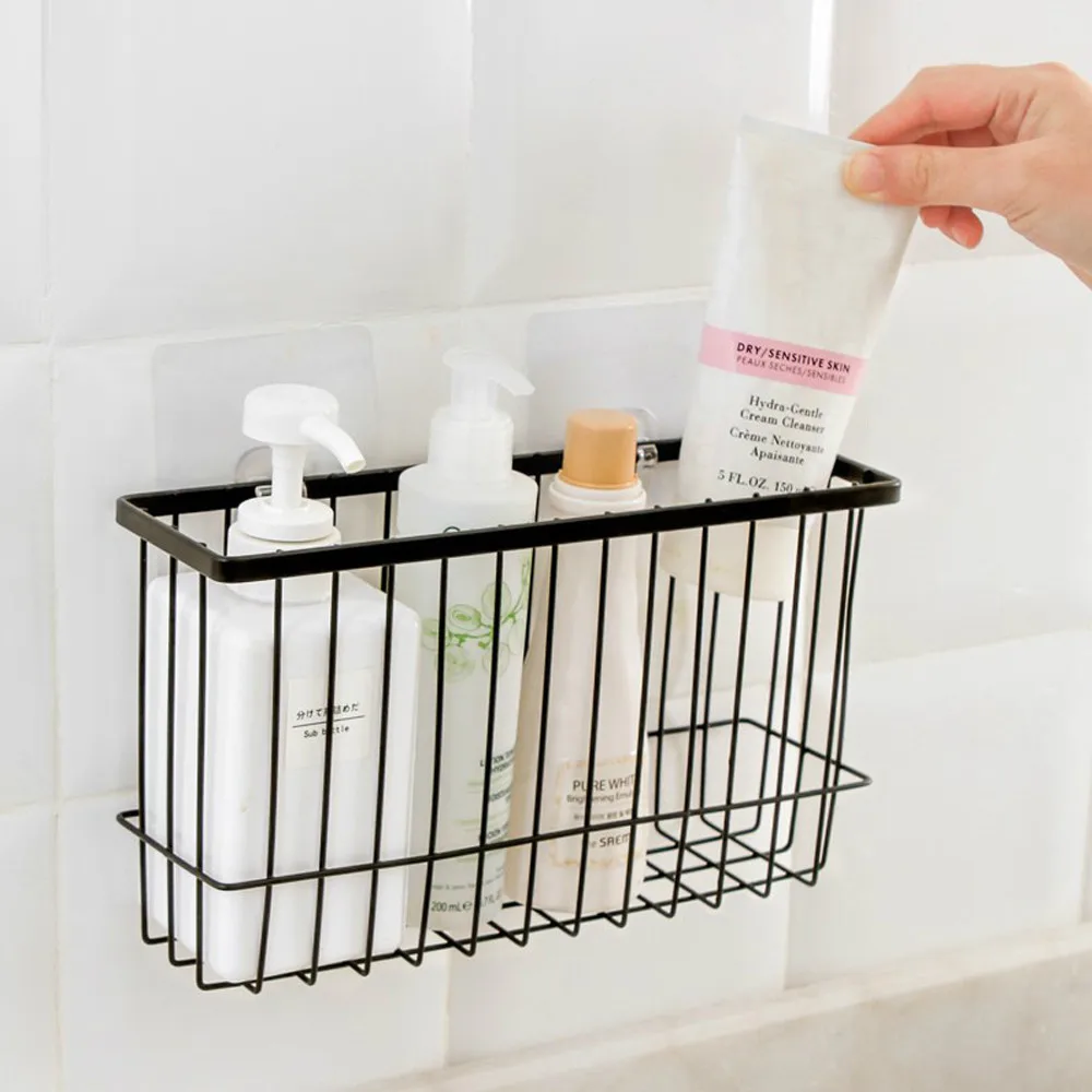 Самоклеящийся стеллаж для хранения на кухню сетчатый ящик прочный клей ванной