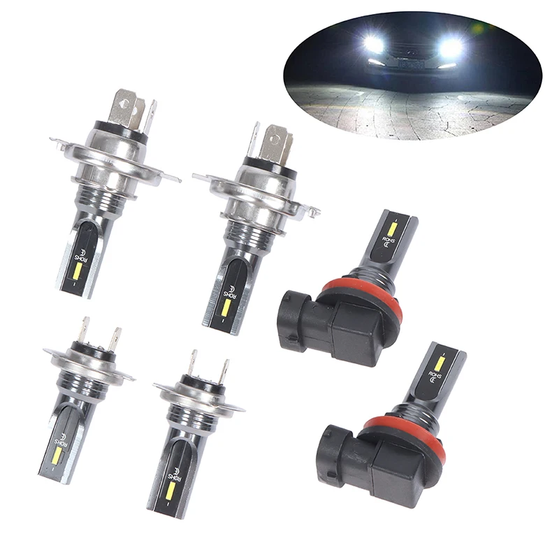 

2 шт., Автомобильные светодиодные лампы H4 H7 H11 6000K лм