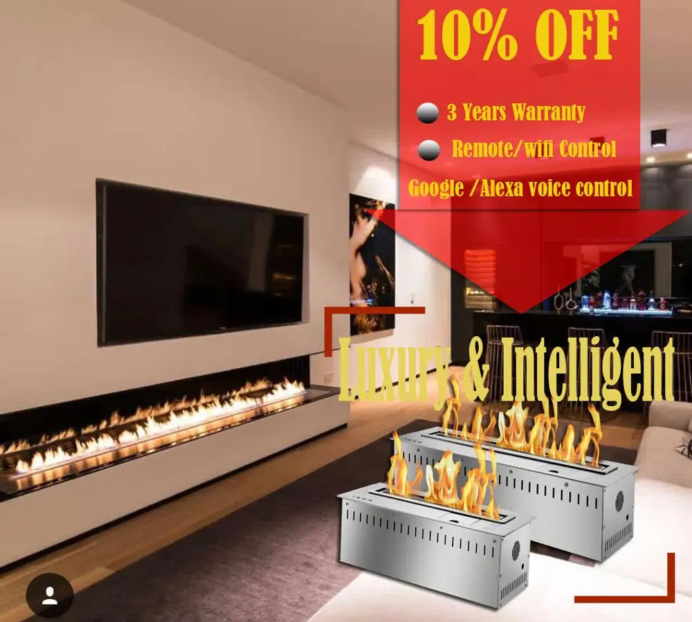 Inno living fire 48 inch fireplace ethanol electronic tv fir