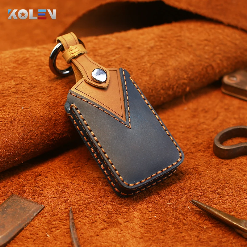 

Leather Car Remote Key Case Cover Wallet Fob For Mazda 3 Alexa CX4 CX5 CX8 CX9 CX-30 2018 2019 2020 3 Button Key Protector Shell
